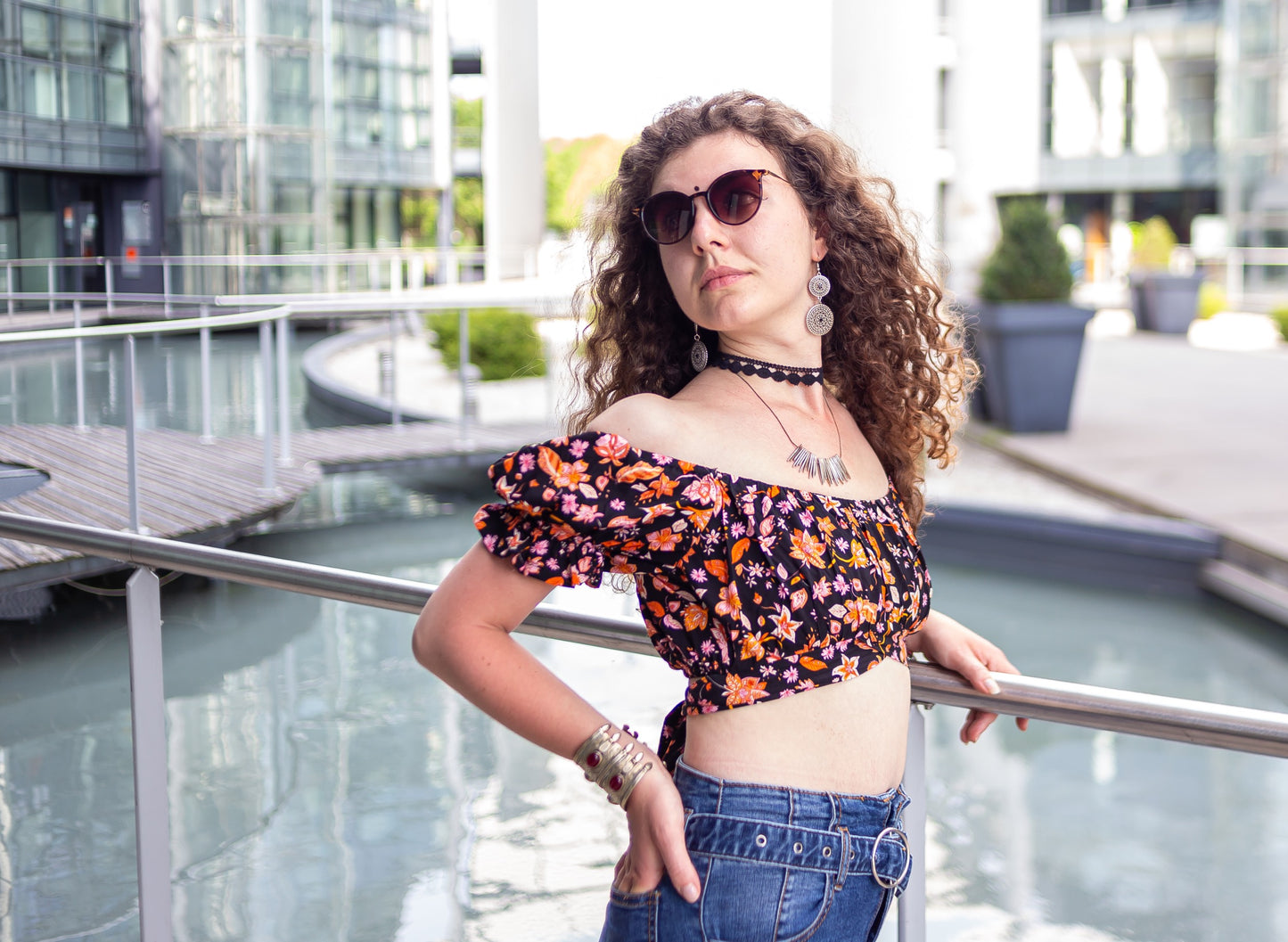 crop top boheme chic noir