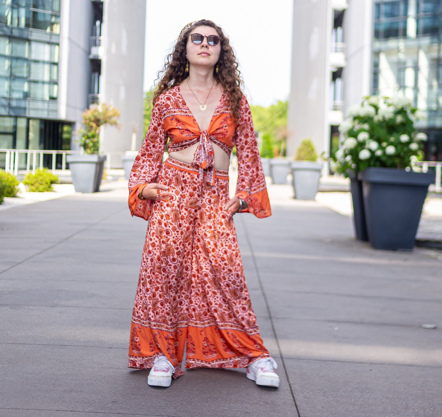 ensemble haut pantalon inspiration années 70s bohemian