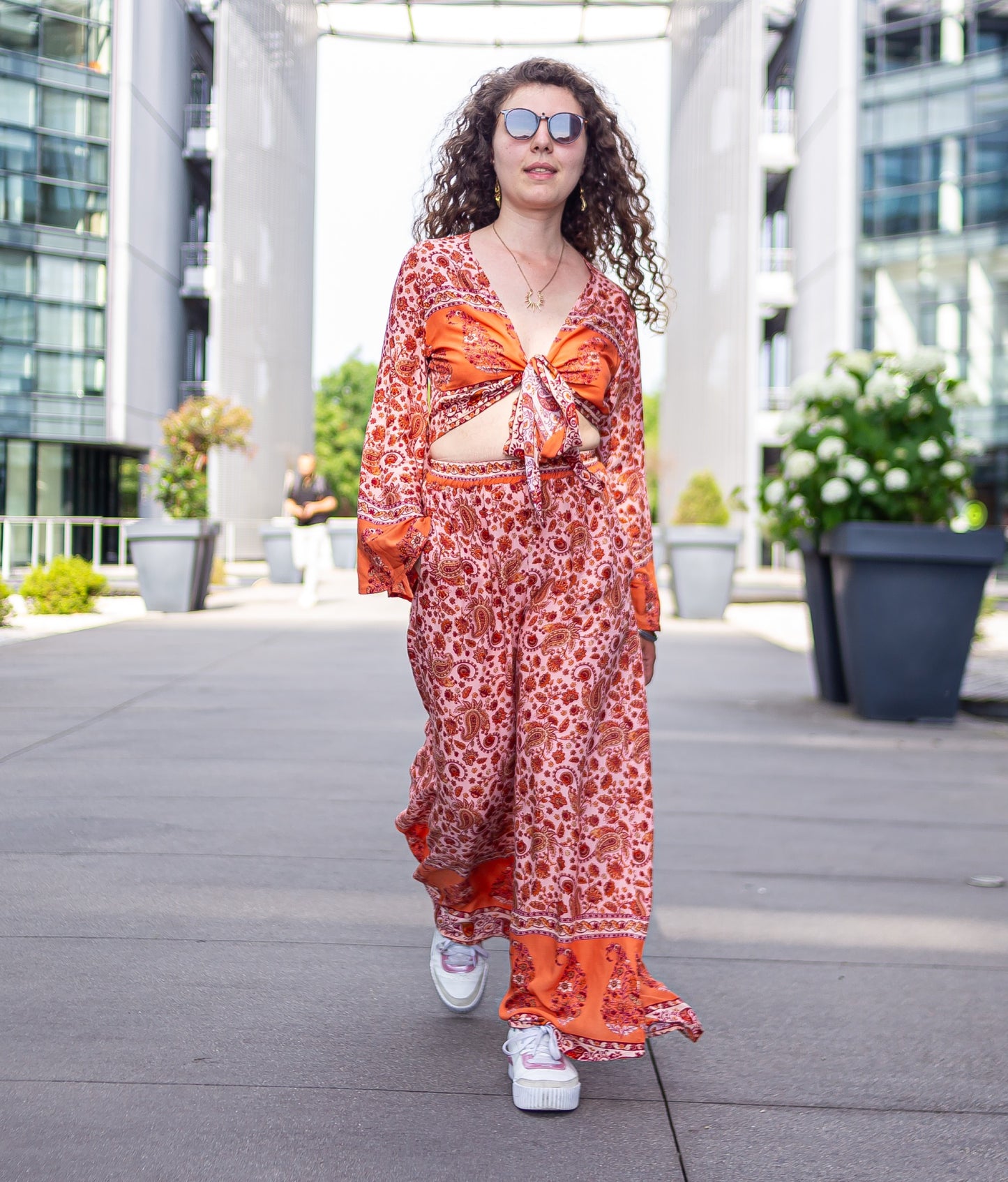 haut hippie chic manches amples évasées