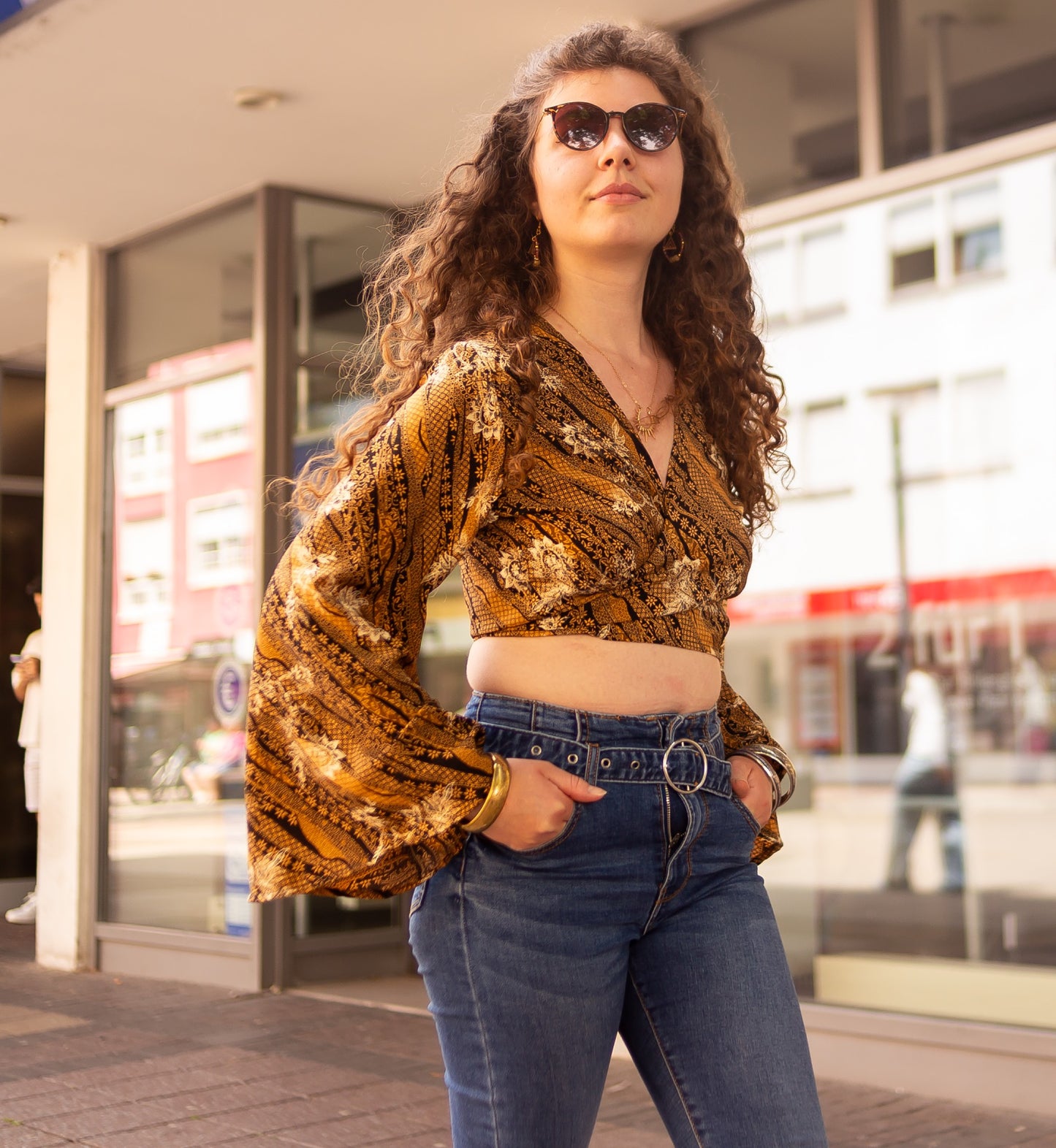 haut manches larges évasées bohemian vintage batik
