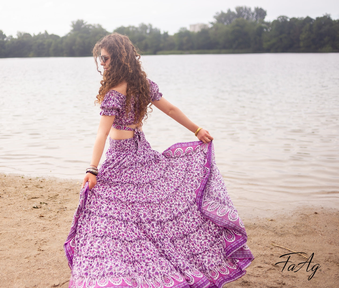 jupe high low asymétrique boheme