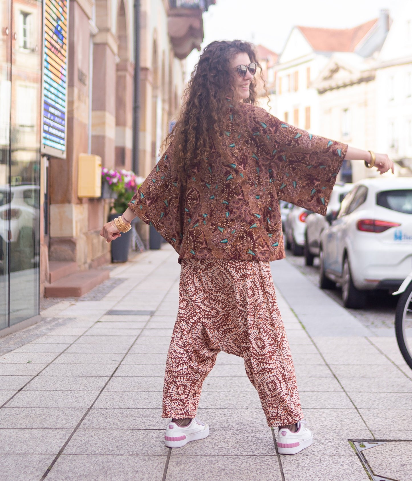 kimono boheme bordeaux hippie chic