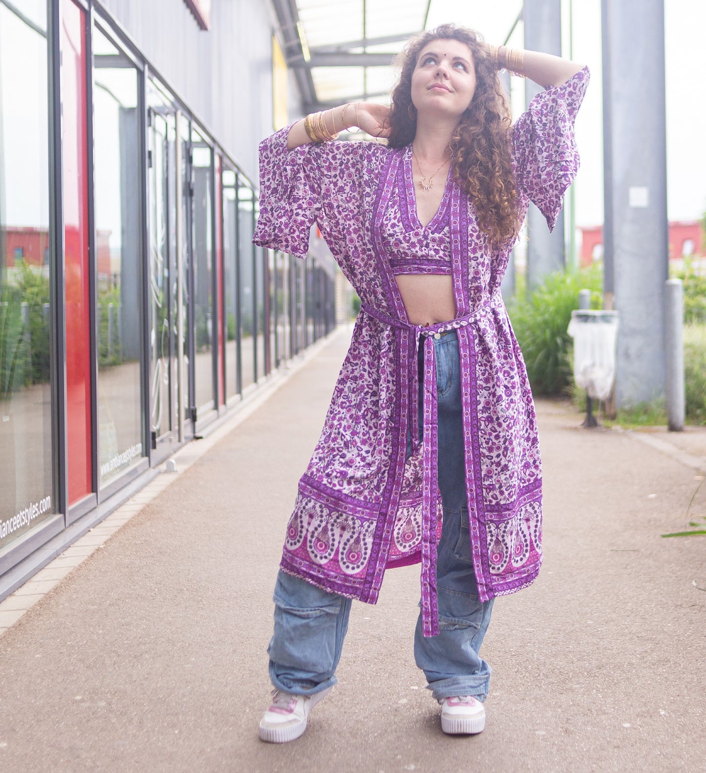 kimono crop top violet boheme chic