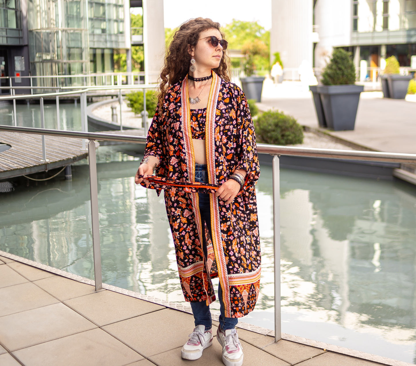 kimono long boho chic noir