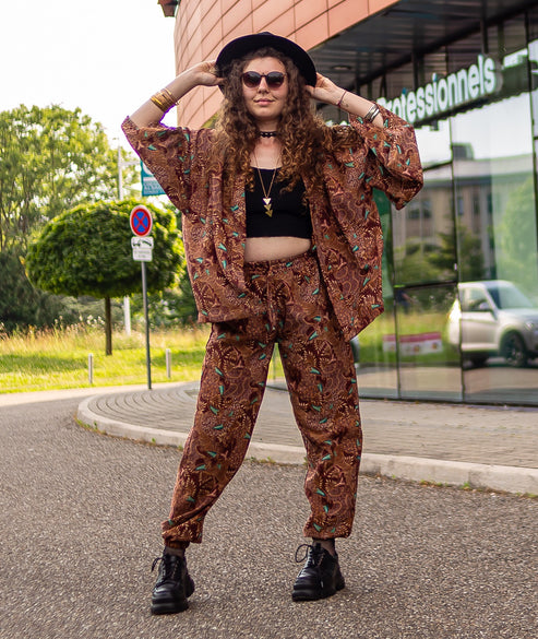 pantalon kimono court boho chic vintage