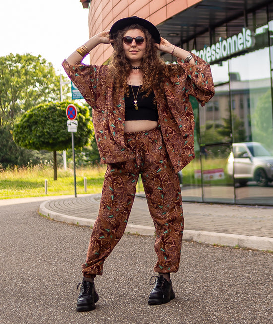 pantalon kimono court boho chic vintage