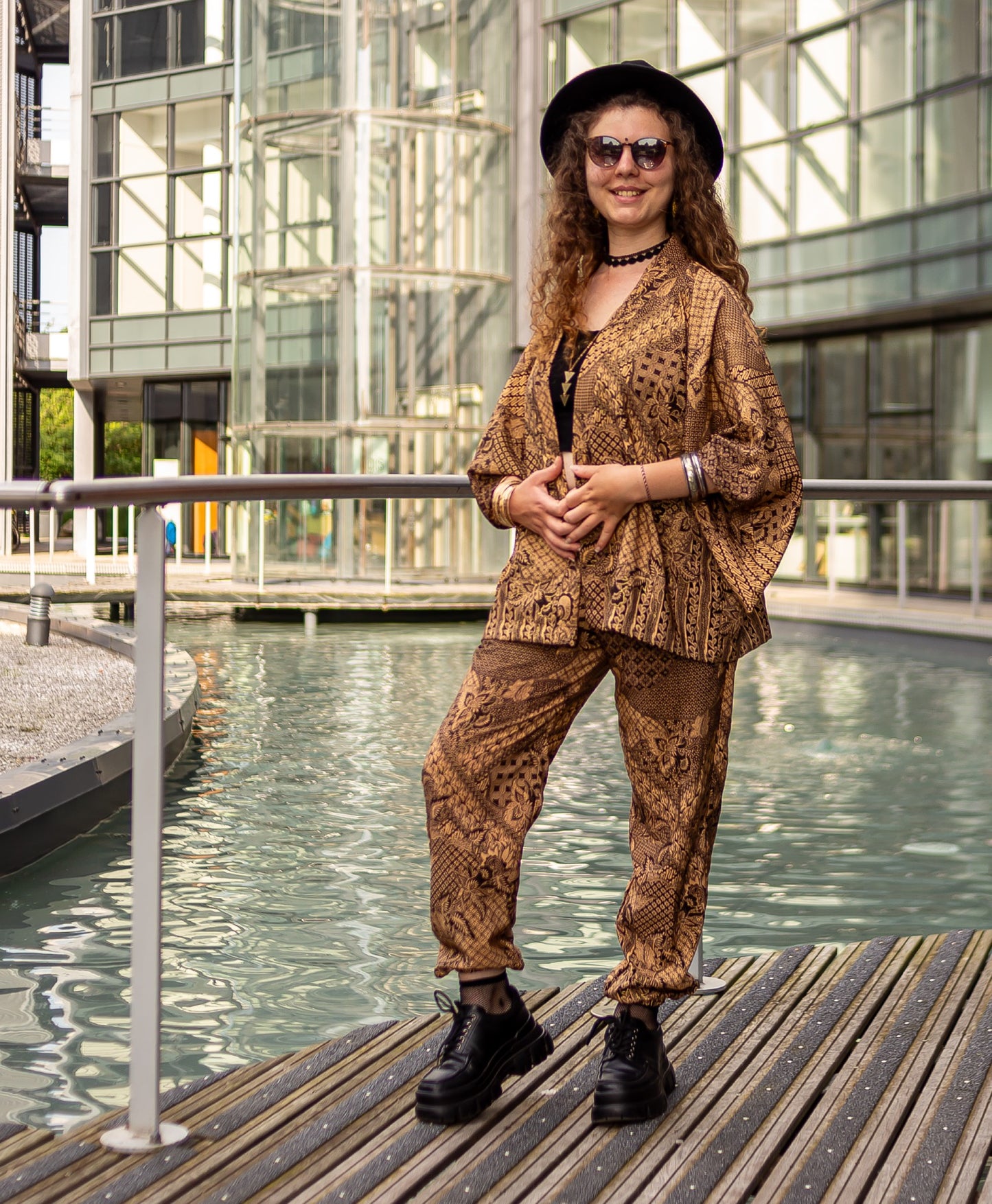 pantalon kimono vintage motif ethnic