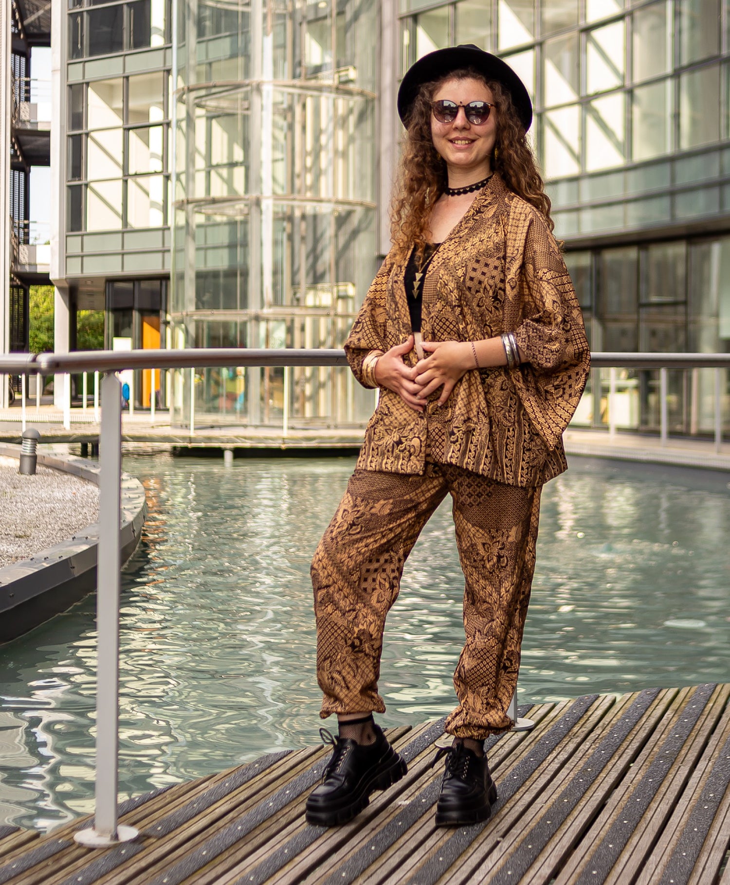 pantalon kimono vintage motif ethnic