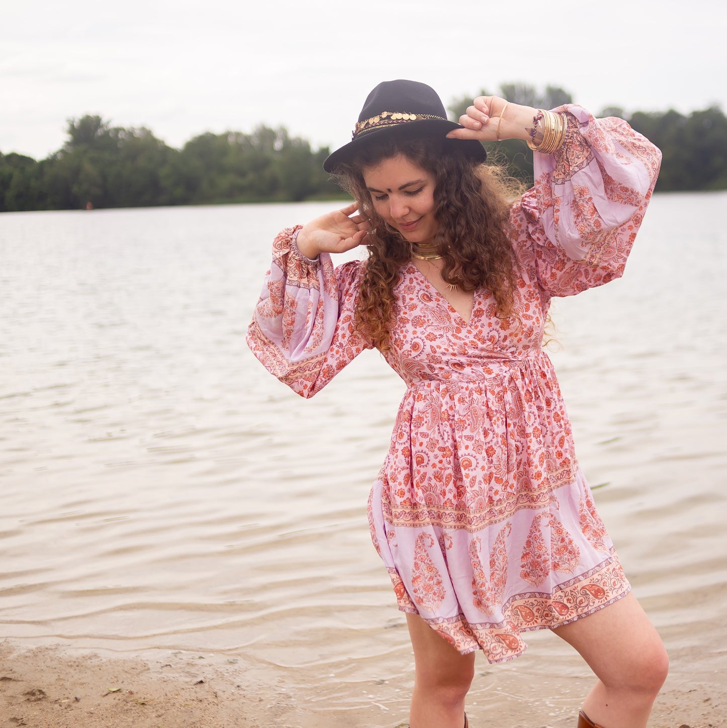 robe boho chic rose d'été